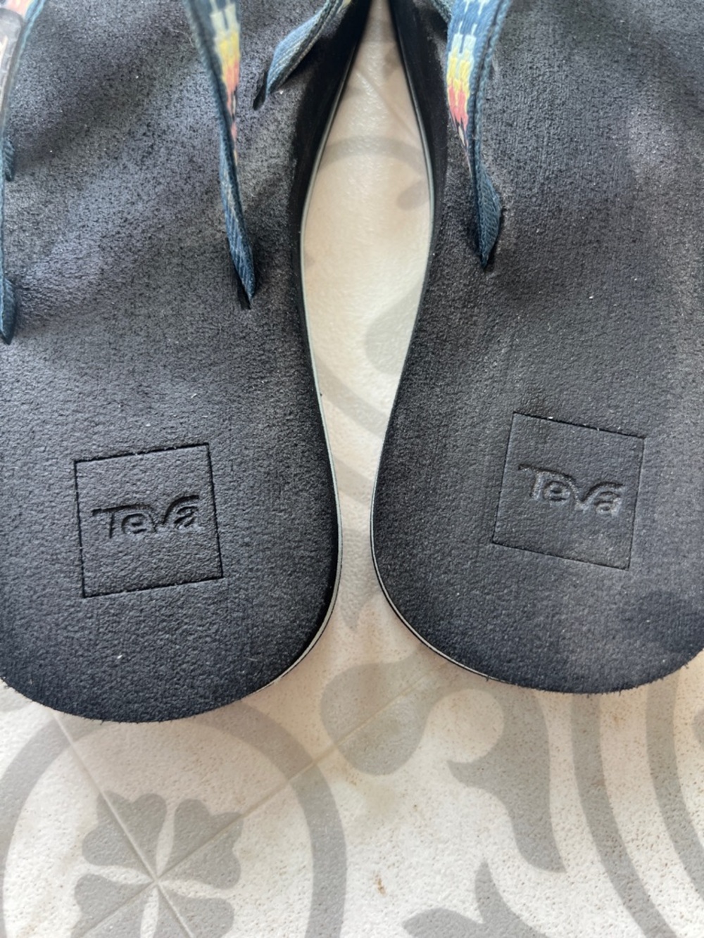 Women’s Teva Black Sandals with Multicolor Patterned Straps - Picture 4 of 5